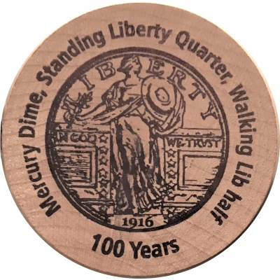 Wooden Nickel Standing Liberty Quarter back