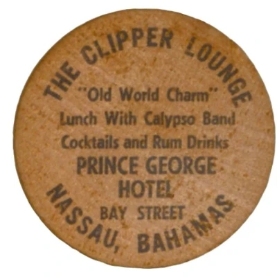 Wooden Nickel - The Clipper Lounge (Nassau) ND front