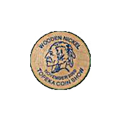Wooden Nickel - Topeka Coin Show 2000 Kansas back
