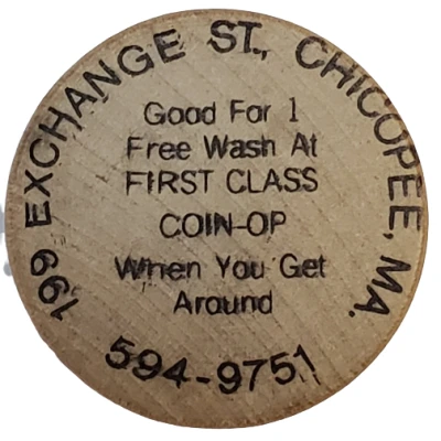 Wooden Token - 199 Exchange St. (Chicopee, Massachusetts) ND front