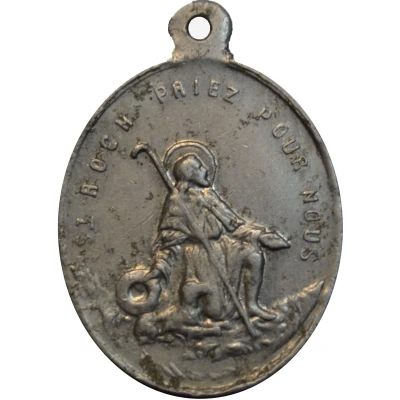 médaille religieuse ST ROCH ET HUBERT ND back