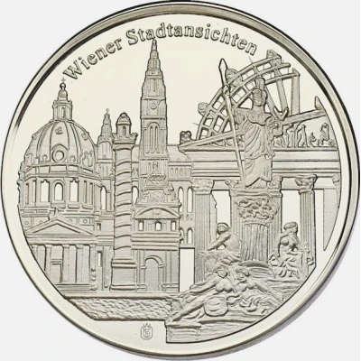 Österreich Wien Medaille - Hundertwasserhaus - Wiener Stadtansichten ND back